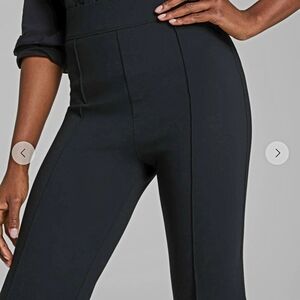 SPANX Black High-Waist Wide Leg Ponte Pants